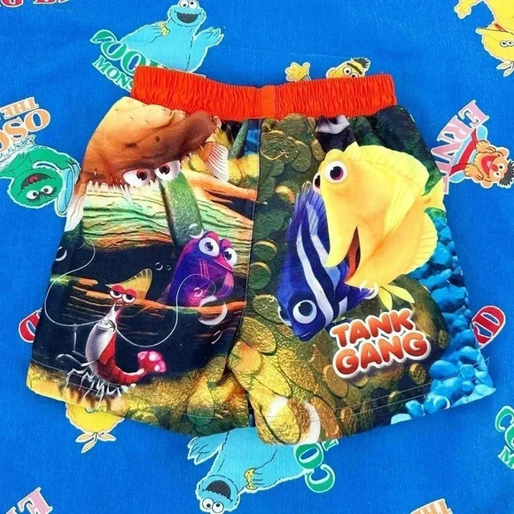 Y2K Kids Disney Finding Nemo Tank Gang Swim Trunk Shorts Size 24M - Picture 3 of 5